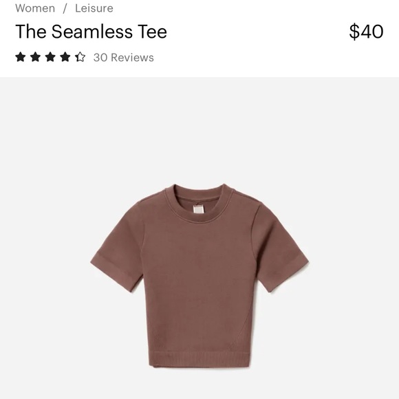 Everlane Seamless Bike Short and Tee in Acorn - Picture 7 of 8